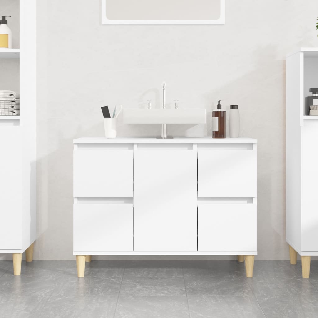 vidaXL Sink Cabinet White 80x33x60 cm Engineered Wood