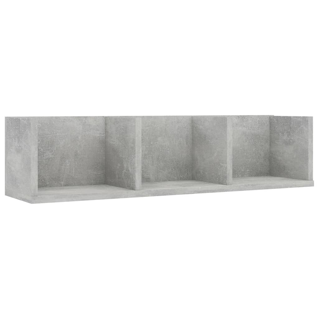 vidaXL CD Wall Shelf Concrete Grey 75x18x18 cm Engineered Wood