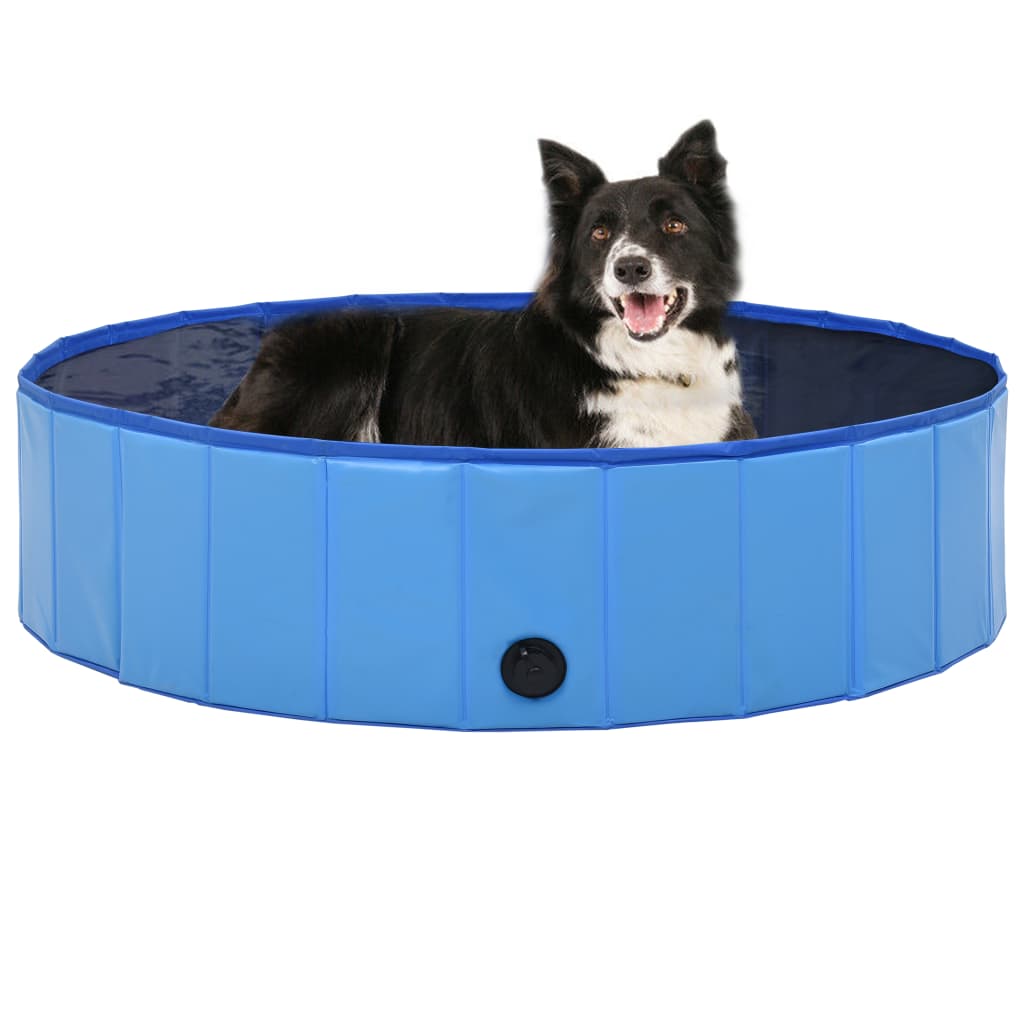 vidaXL Foldable Dog Swimming Pool Blue 120x30 cm PVC