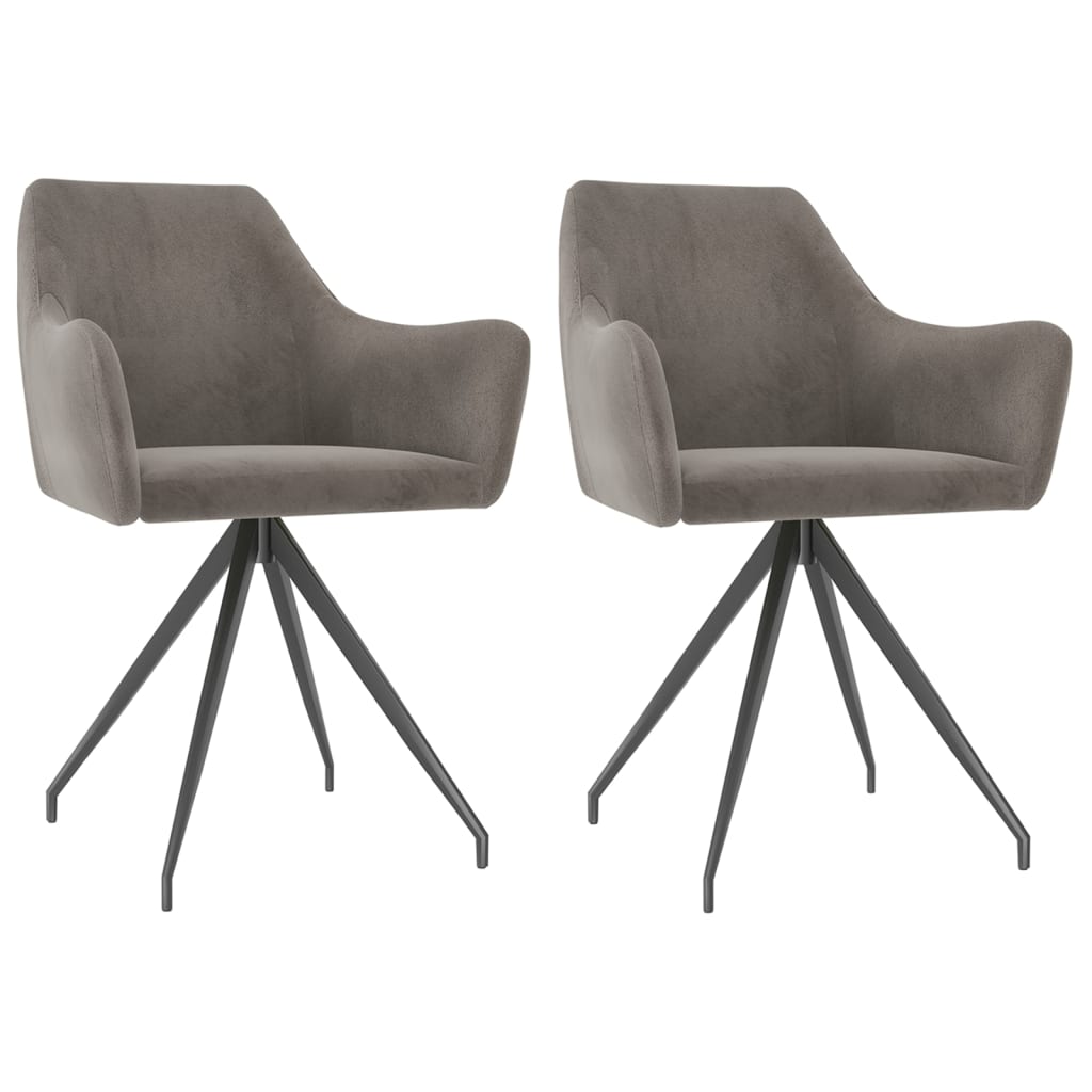 vidaXL Dining Chairs 2 pcs Light Grey Velvet