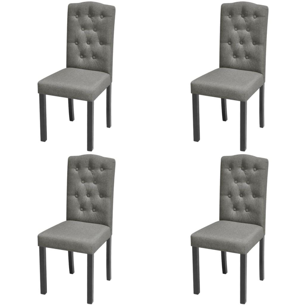 vidaXL 4 Dining Chairs Fabric Upholstery Dark Grey