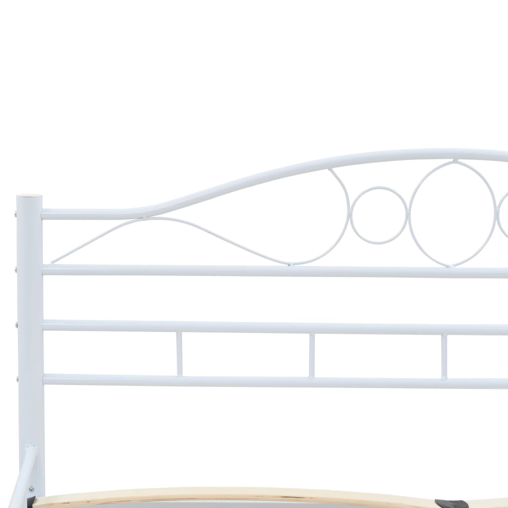 vidaXL Bed Frame White Metal 137x187 cm Double Size