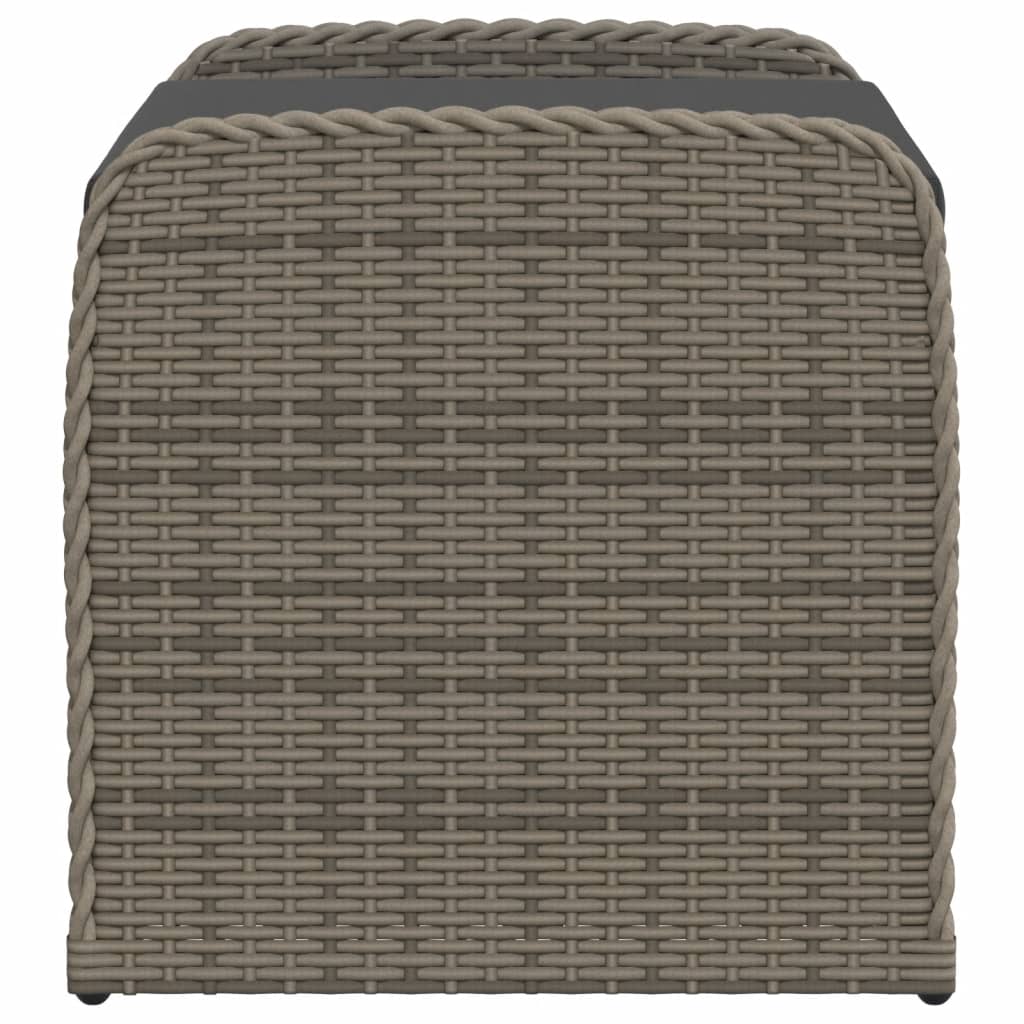 vidaXL Storage Bench with Cushion Grey 80x51x52 cm Poly Rattan