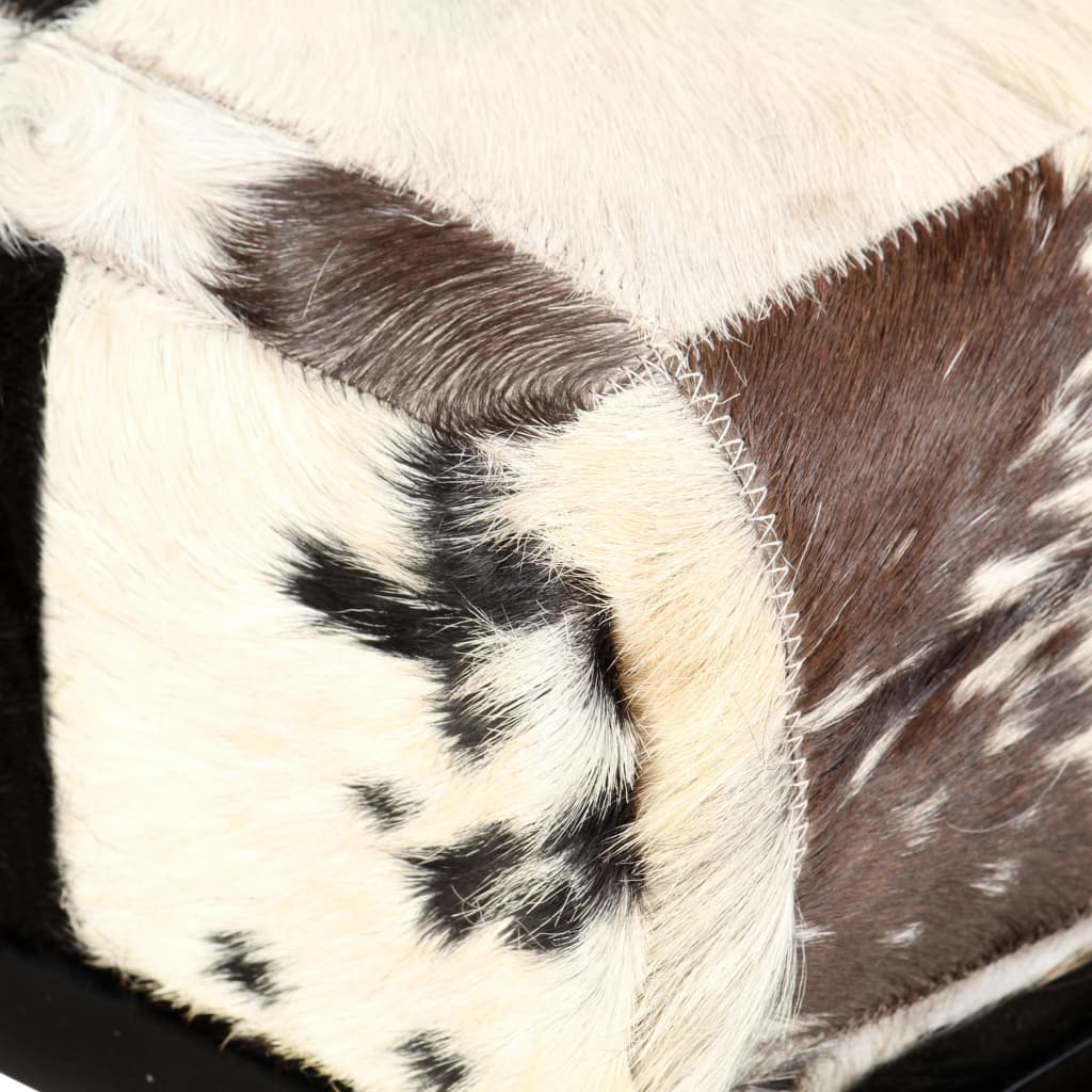 vidaXL Bench 160 cm Black Patchwork Genuine Goat Leather
