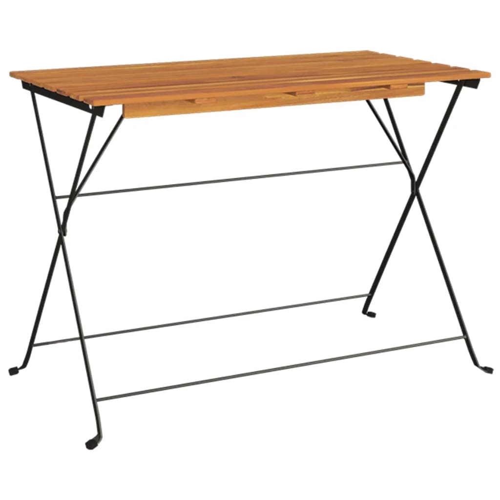 vidaXL Folding Bistro Table 100x54x71 cm Solid Wood Acacia and Steel