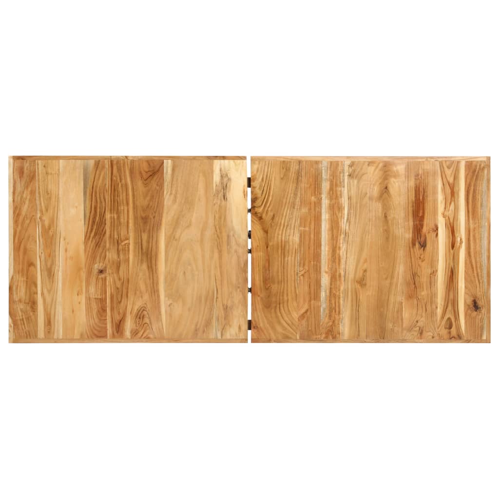vidaXL 9 Piece Bar Set Solid Acacia Wood. Genuine Leather & Canvas