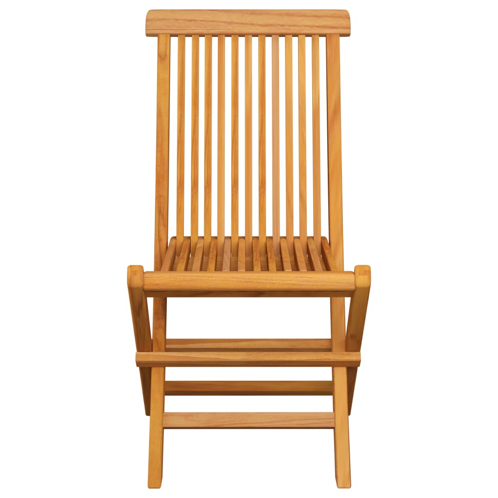 vidaXL Garden Chairs with Beige Cushions 4 pcs Solid Teak Wood