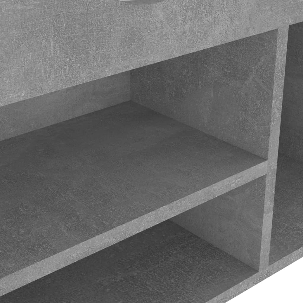 vidaXL Shoe Bench with Cushion Concrete Grey 104x30x49 cm Engineered Wood