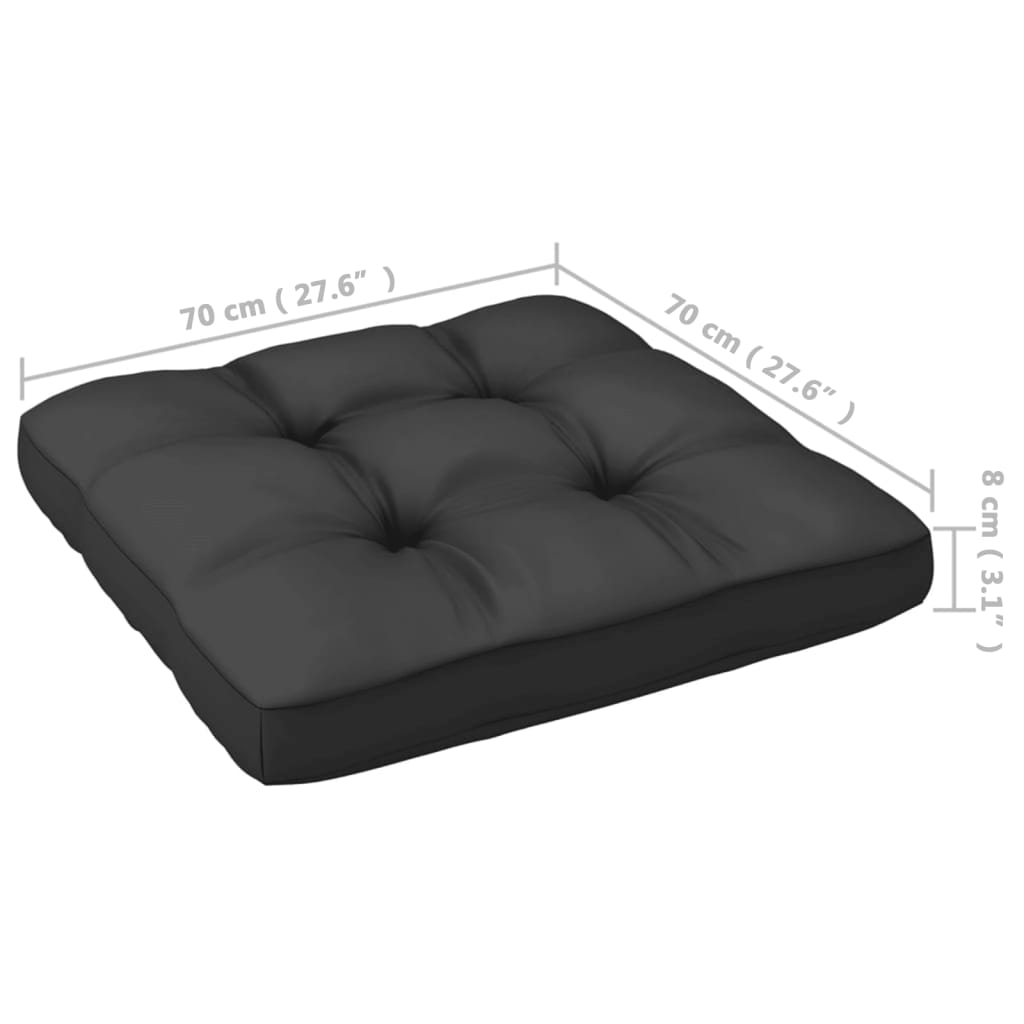 vidaXL Garden Footstool with Cushion Black Solid Pinewood