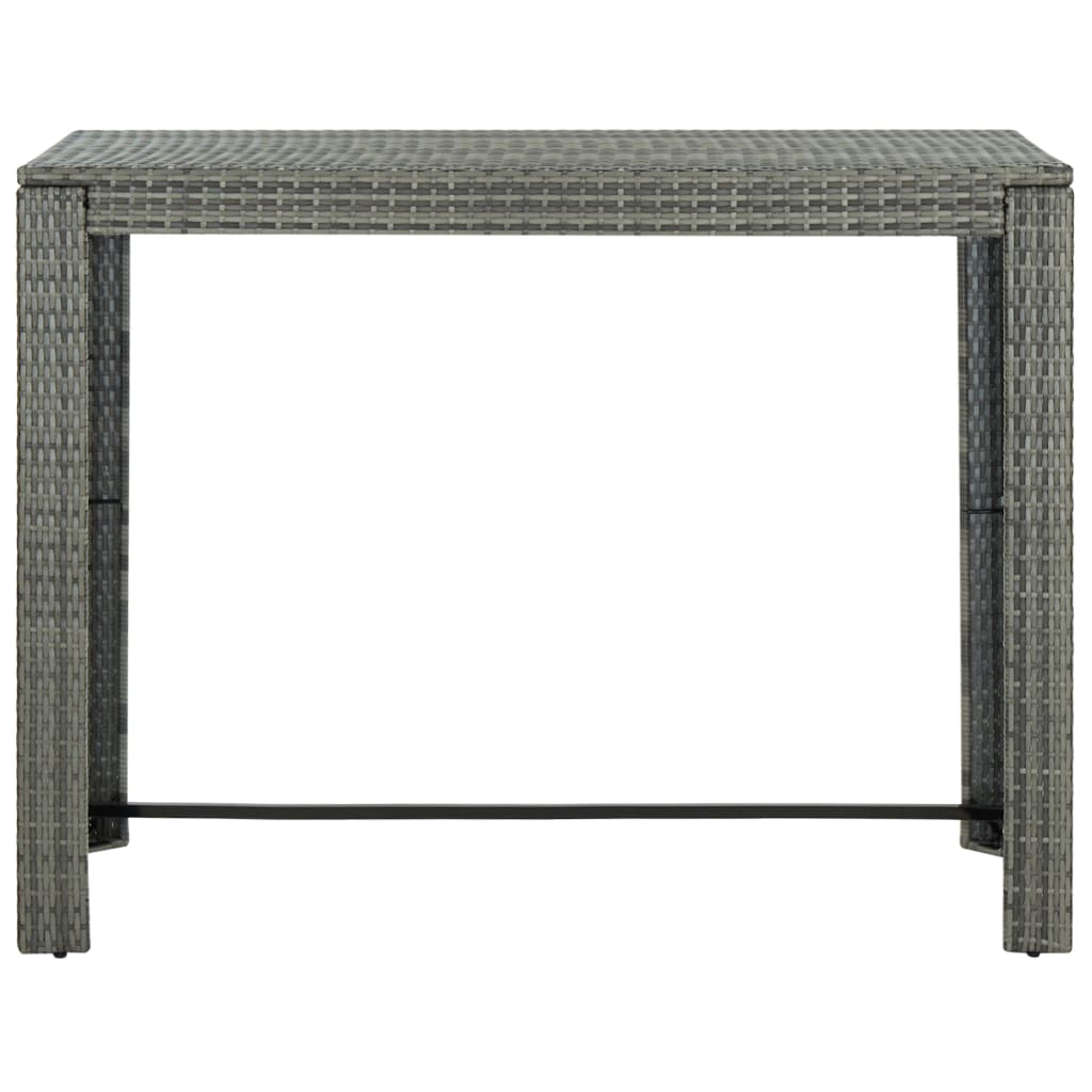 vidaXL Garden Bar Table Grey 140.5x60.5x110.5 cm Poly Rattan