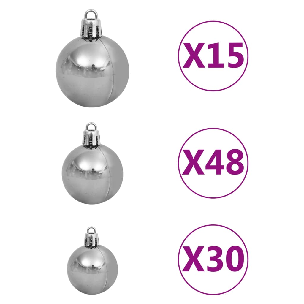 vidaXL Artificial Pre-lit Christmas Tree with Ball Set 500 cm White