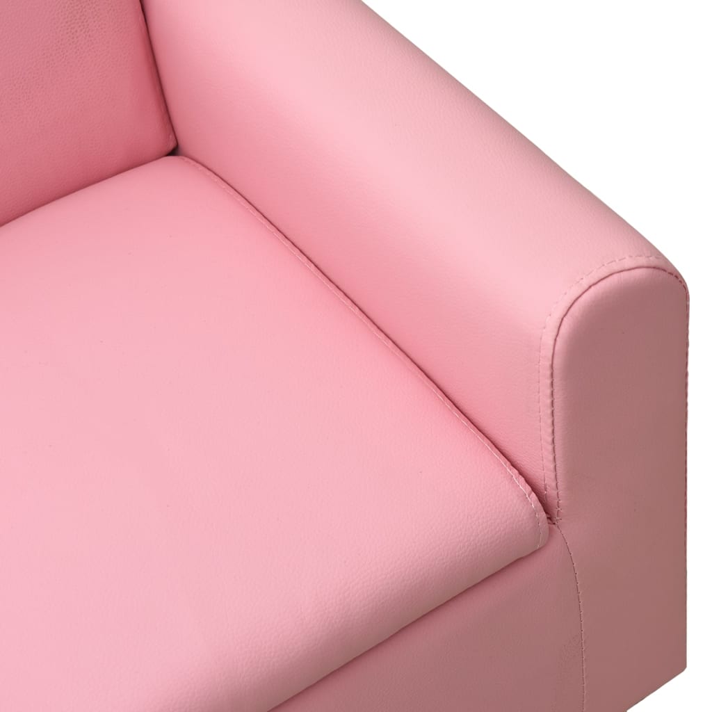 vidaXL Children Sofa Pink Faux Leather
