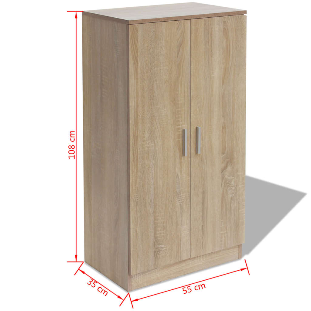 vidaXL Shoe Cabinet 7 Shelves Oak