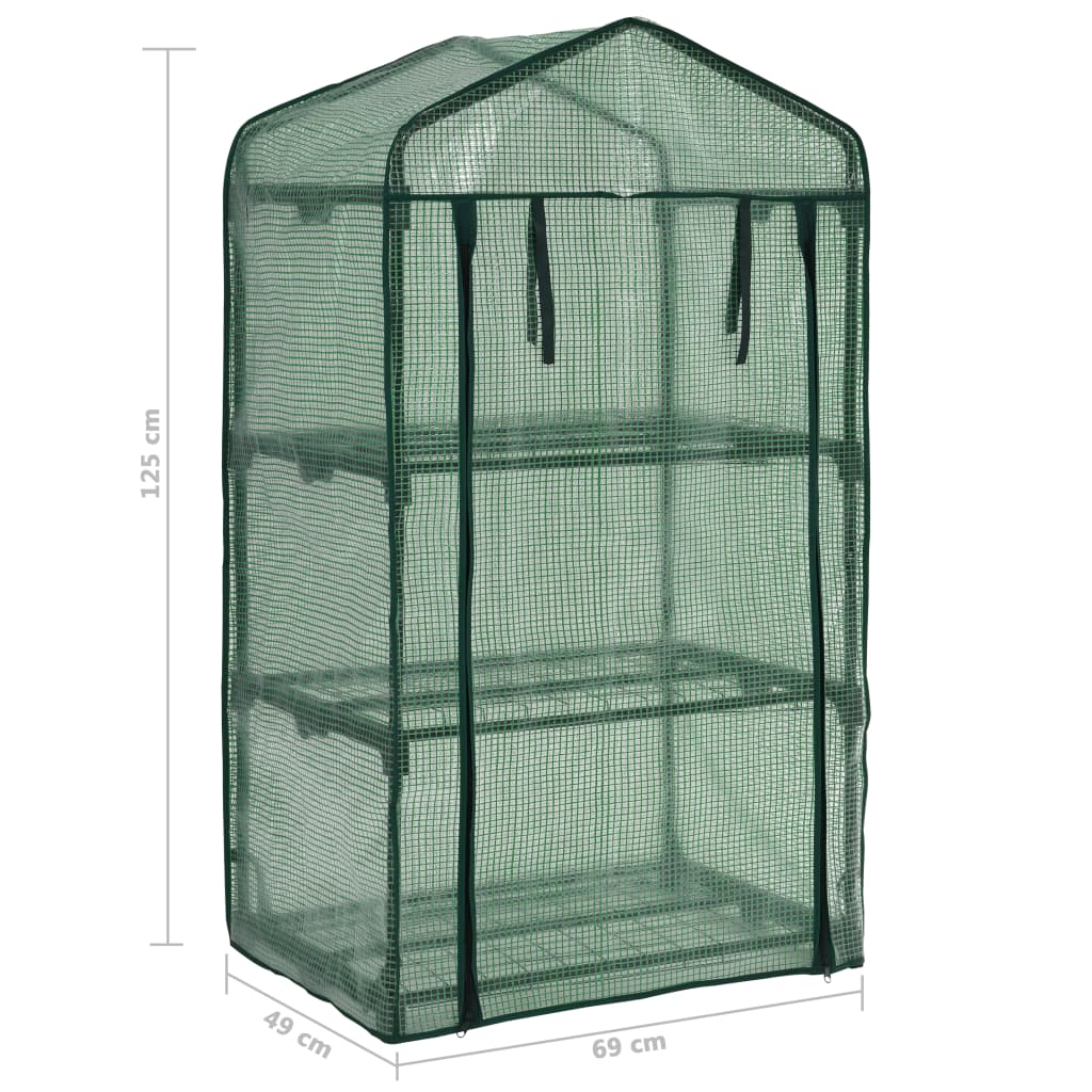 vidaXL 3-Tier Mini Greenhouse 69x49x125 cm