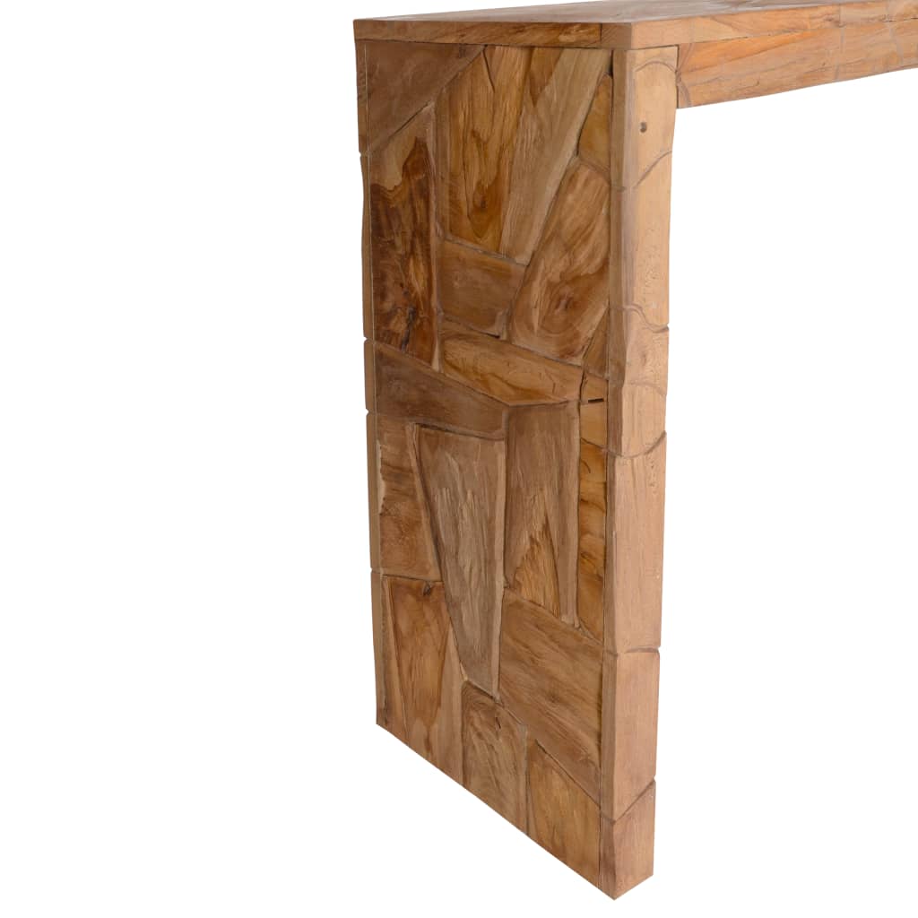 vidaXL Console Table Erosion Teak Wood 120x35x76 cm