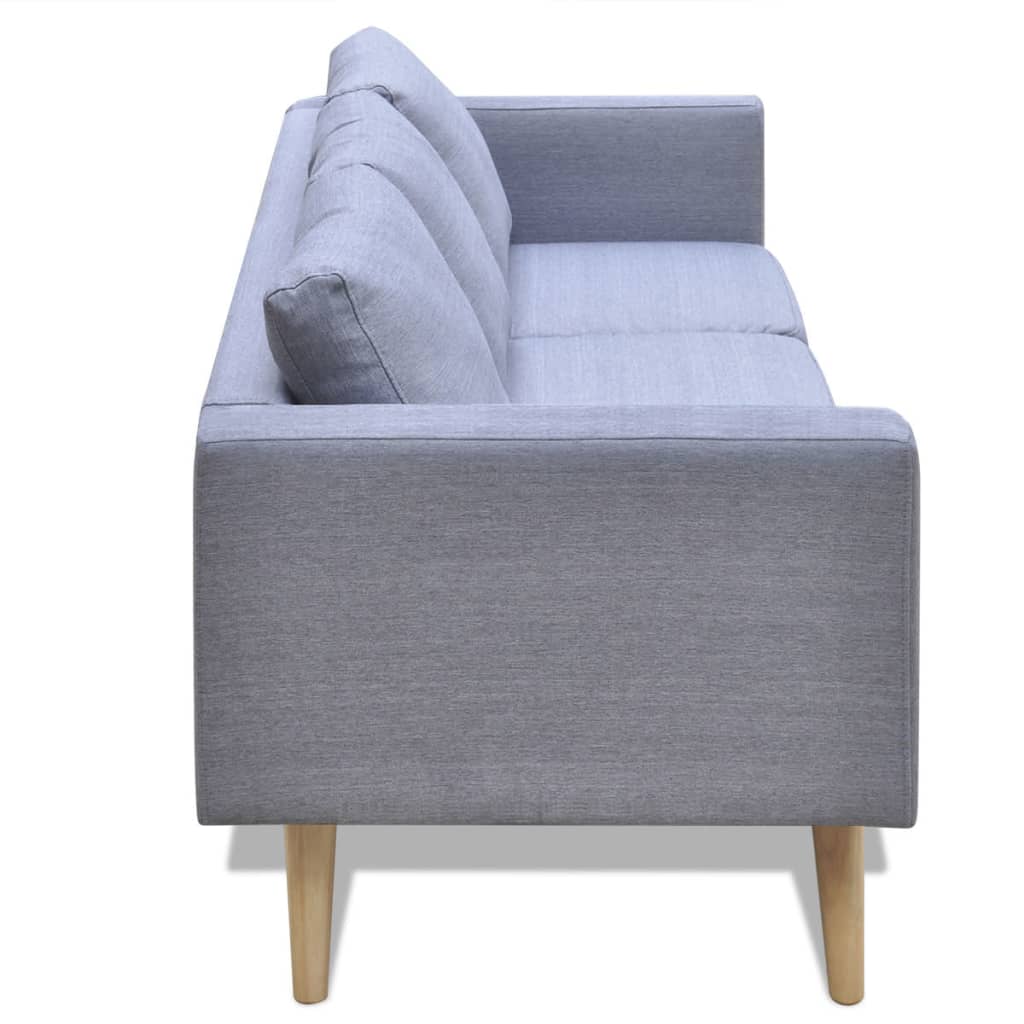 vidaXL Sofa 3-Seater Fabric Light Grey