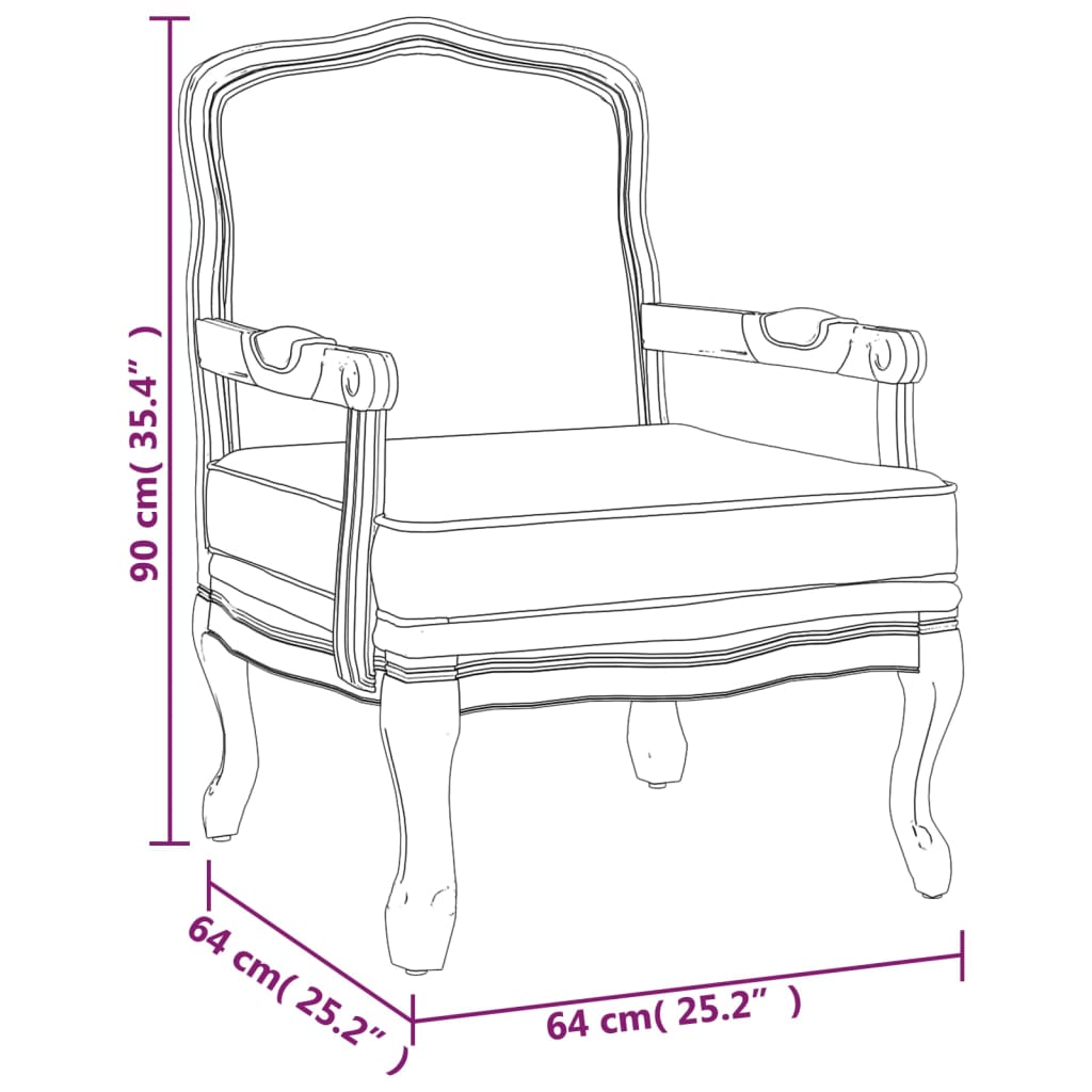 vidaXL Sofa Chair Beige 64x64x90 cm linen