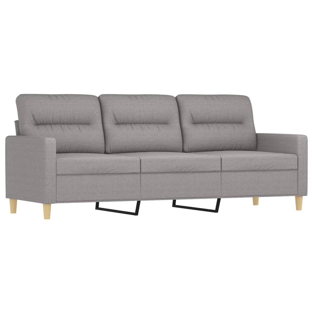 vidaXL 4 Piece Sofa Set with Throw Pillows and Cushions Light Grey Fabric