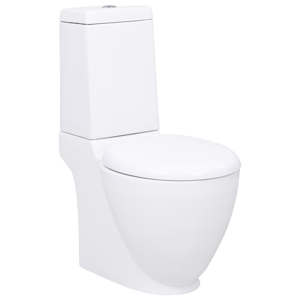 vidaXL Ceramic Toilet Back Water Flow White