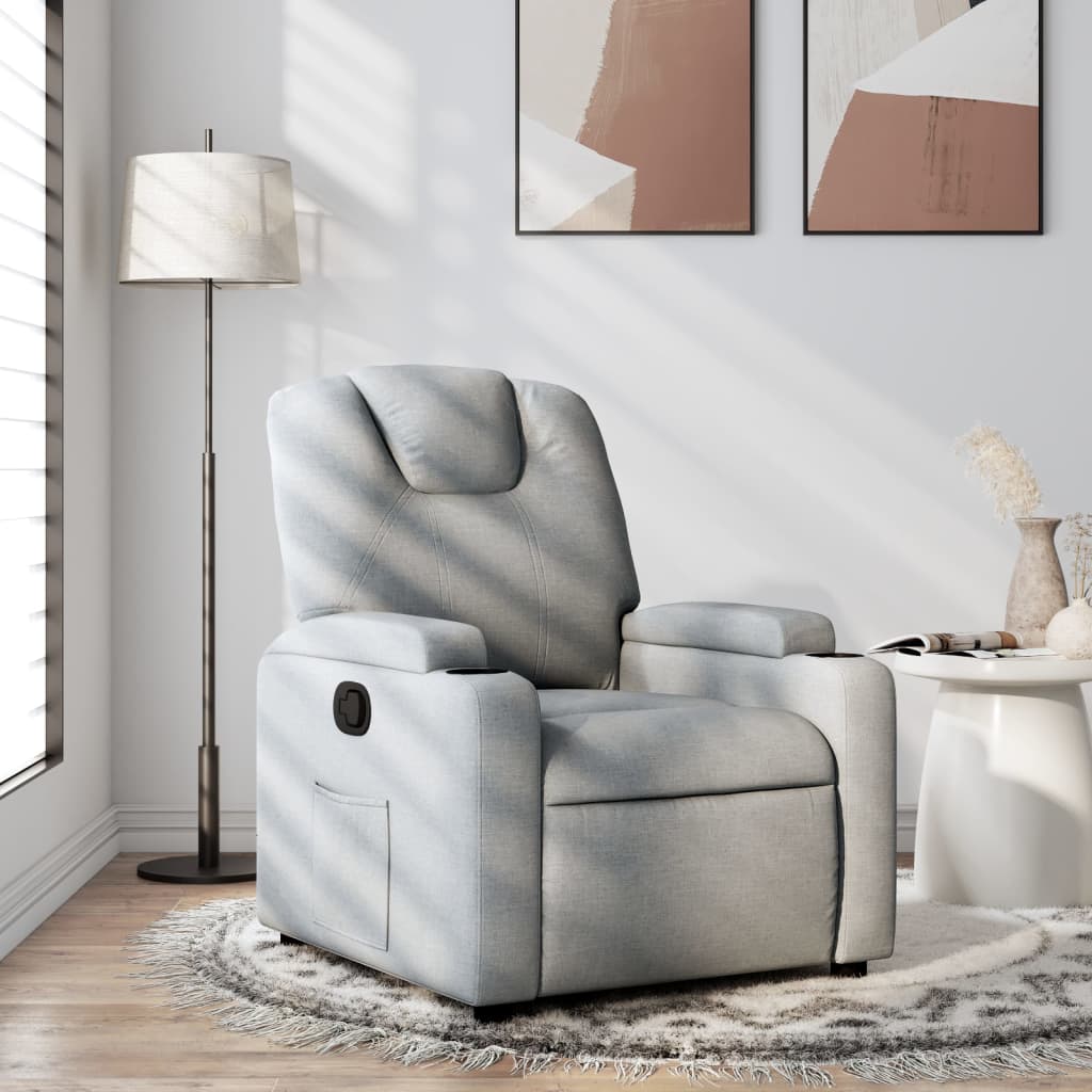 vidaXL Recliner Chair Light Grey Fabric