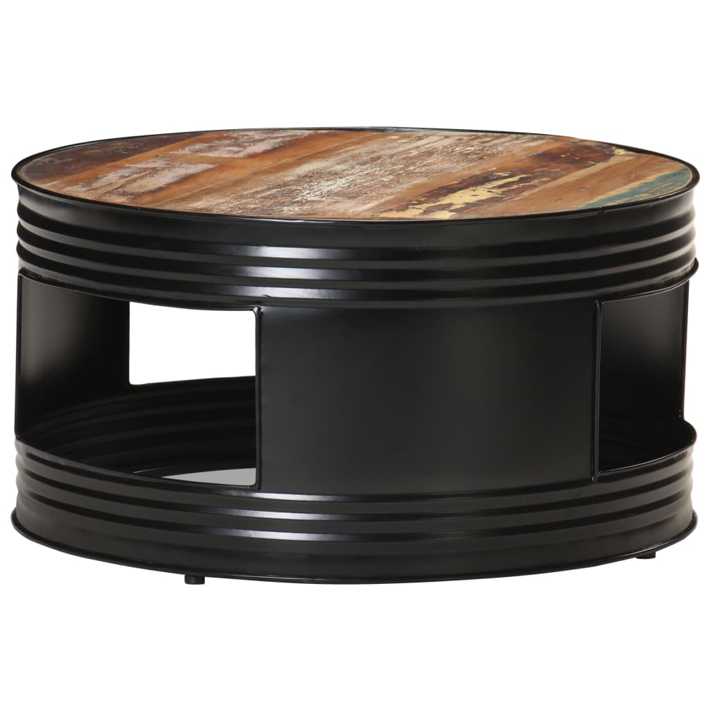 vidaXL Coffee Table Black 68x68x36 cm Solid Reclaimed Wood
