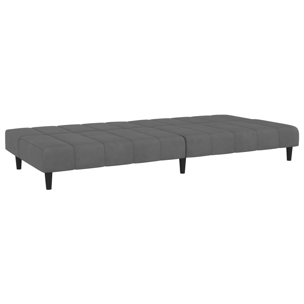 vidaXL 2-Seater Sofa Bed Dark Grey Velvet