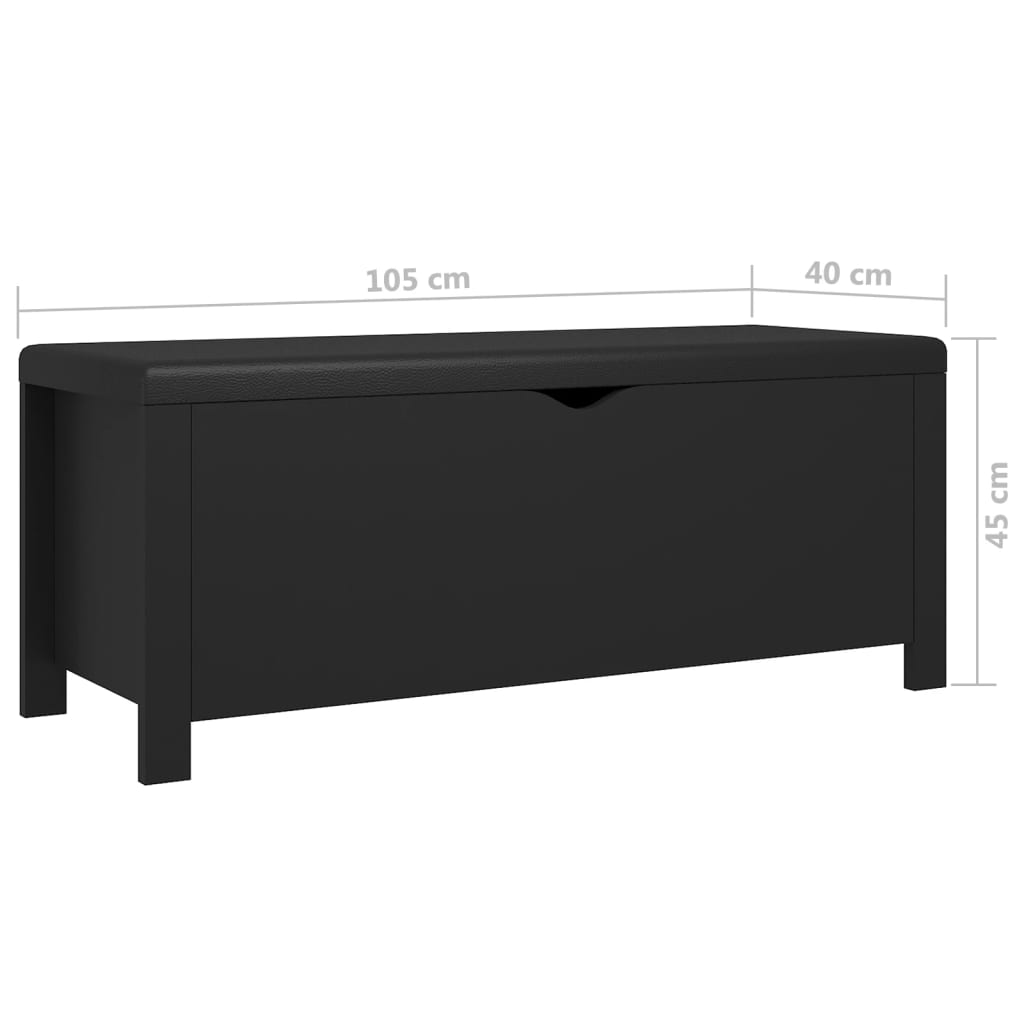 vidaXL Storage Box with Cushion Black 105x40x45 cm Engineered Wood
