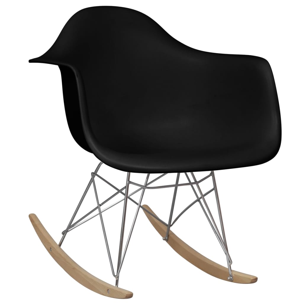 vidaXL Rocking Chair Black Plastic