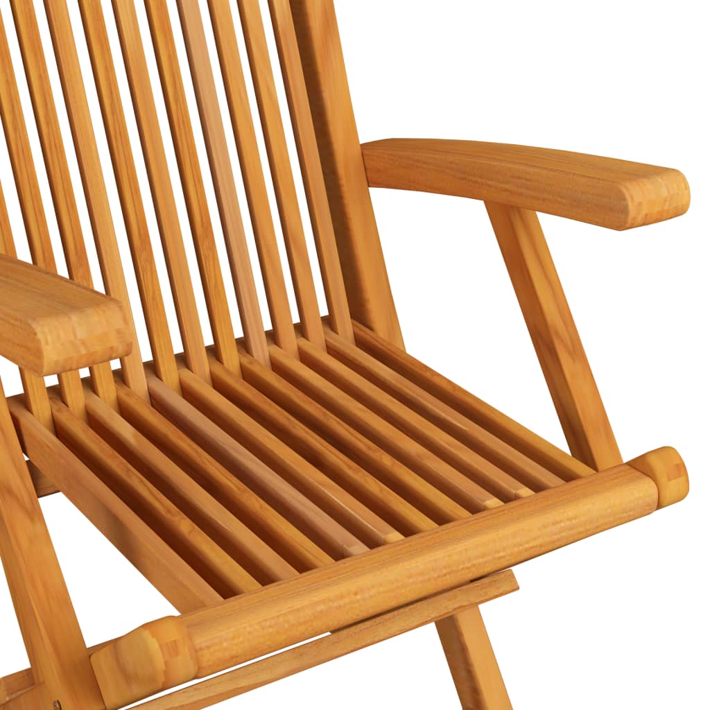 vidaXL Garden Chairs with Grey Cushions 3 pcs Solid Teak Wood