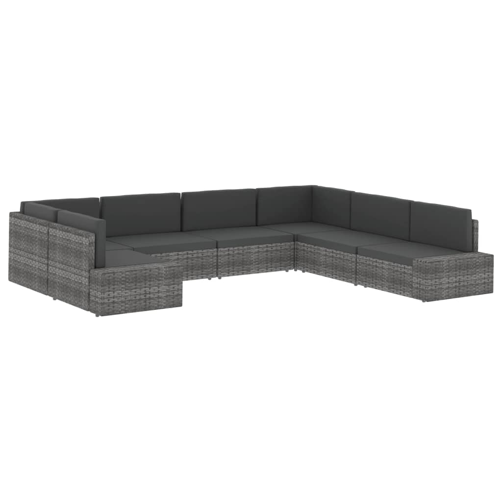 vidaXL Sectional Sofa 2-Seater Poly Rattan Brown