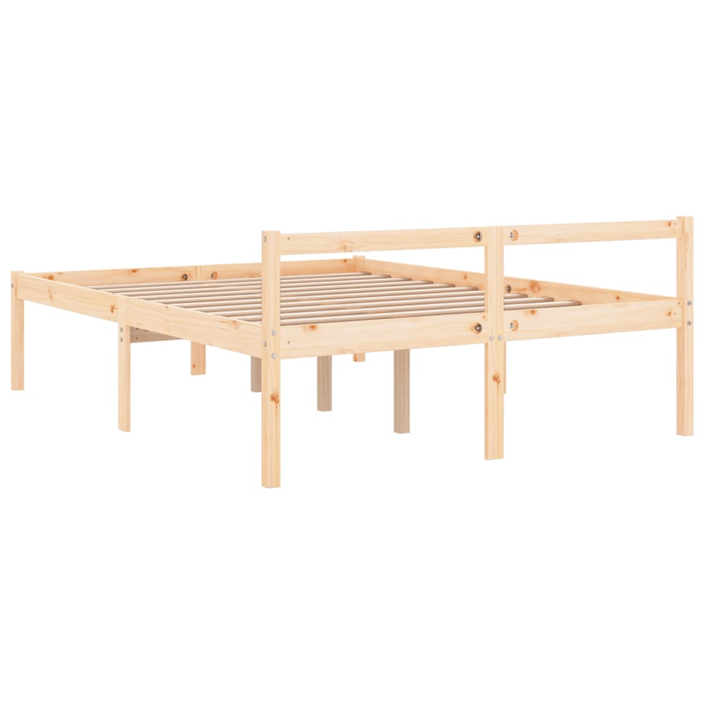 vidaXL Bed Frame 135x190 cm Double Solid Wood Pine