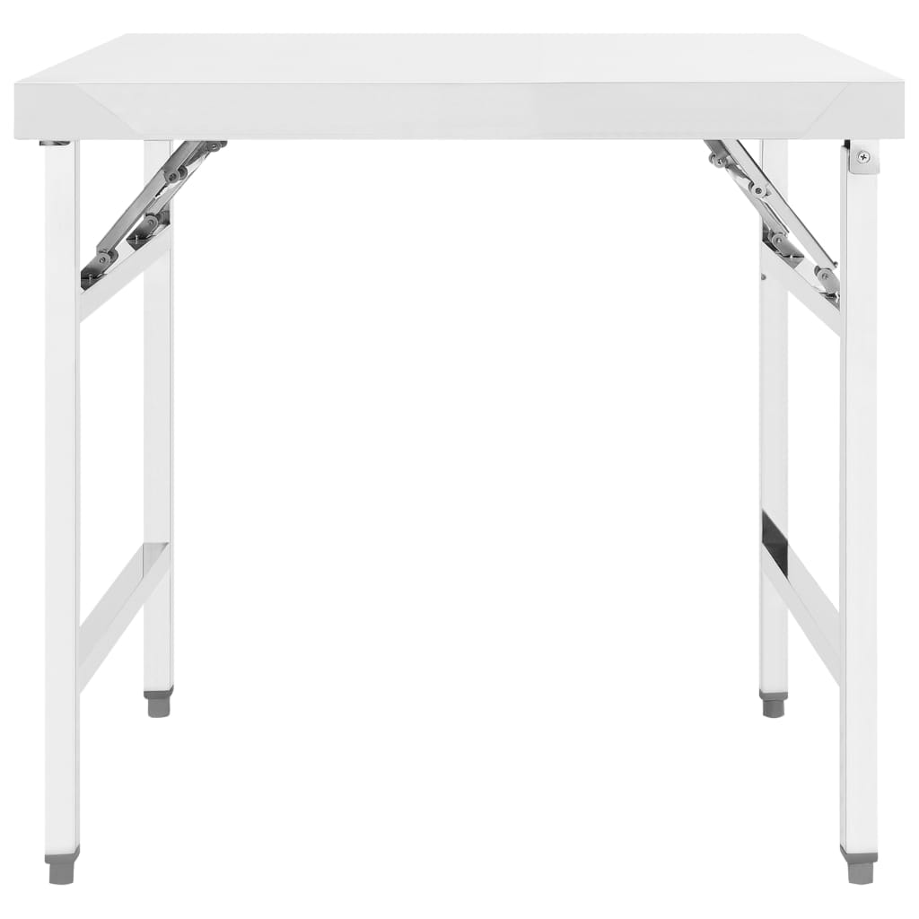 vidaXL Kitchen Folding Work Table 85x60x80 cm Stainless Steel