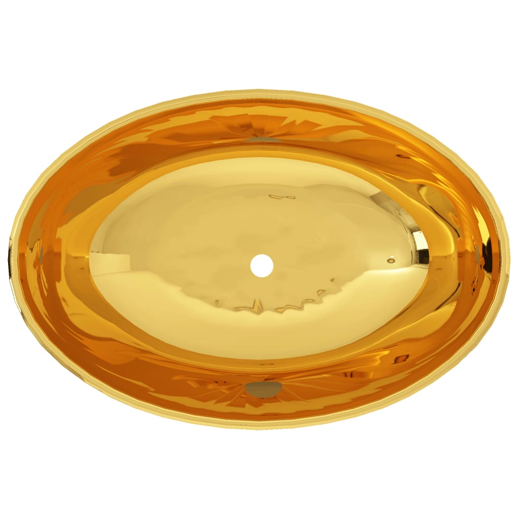 vidaXL Wash Basin 40x33x13.5 cm Ceramic Gold