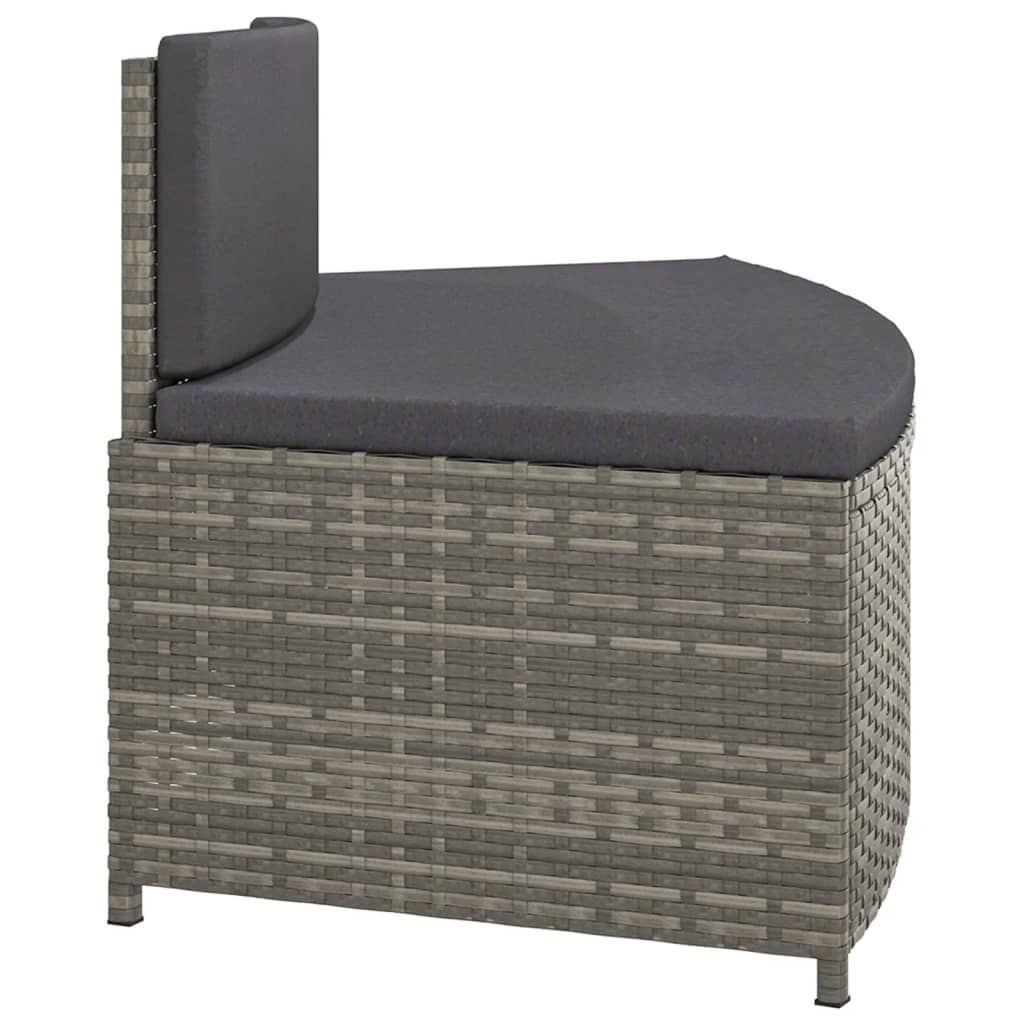 vidaXL Spa Benches with Cushions 2 pcs Grey Poly Rattan