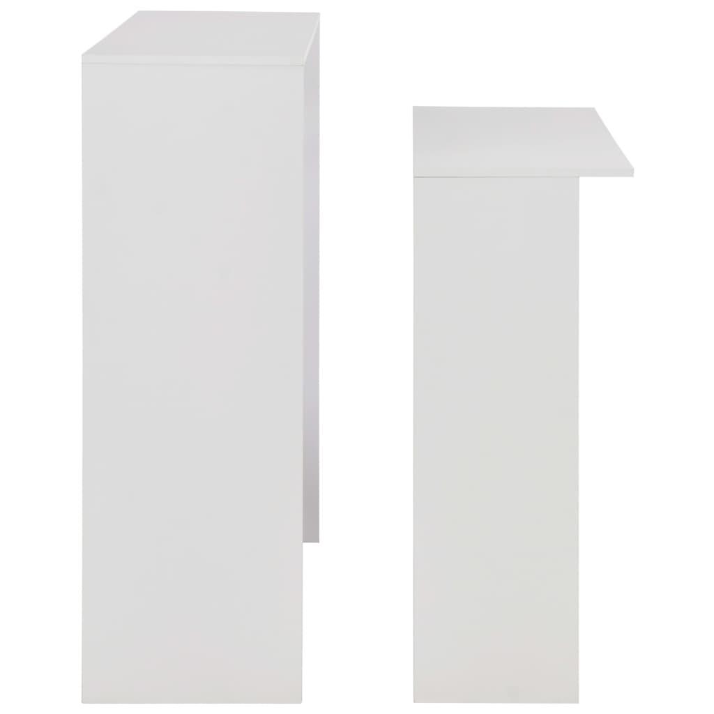 vidaXL Bar Table with 2 Table Tops White 130x40x120 cm