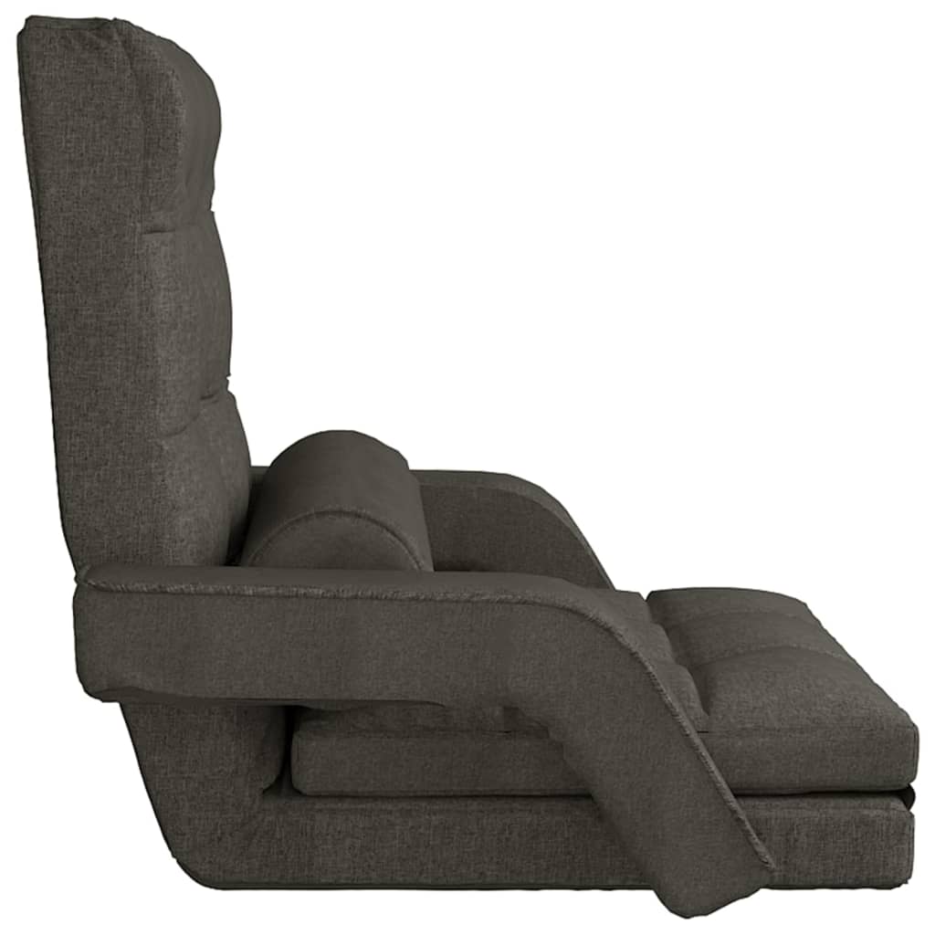 vidaXL Folding Floor Chair with Bed Function Dark Grey Fabric