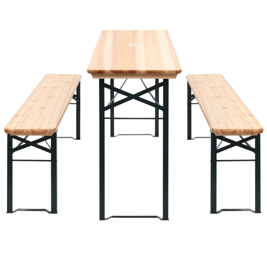 vidaXL Folding Beer Table with 2 Benches 177 cm Pinewood