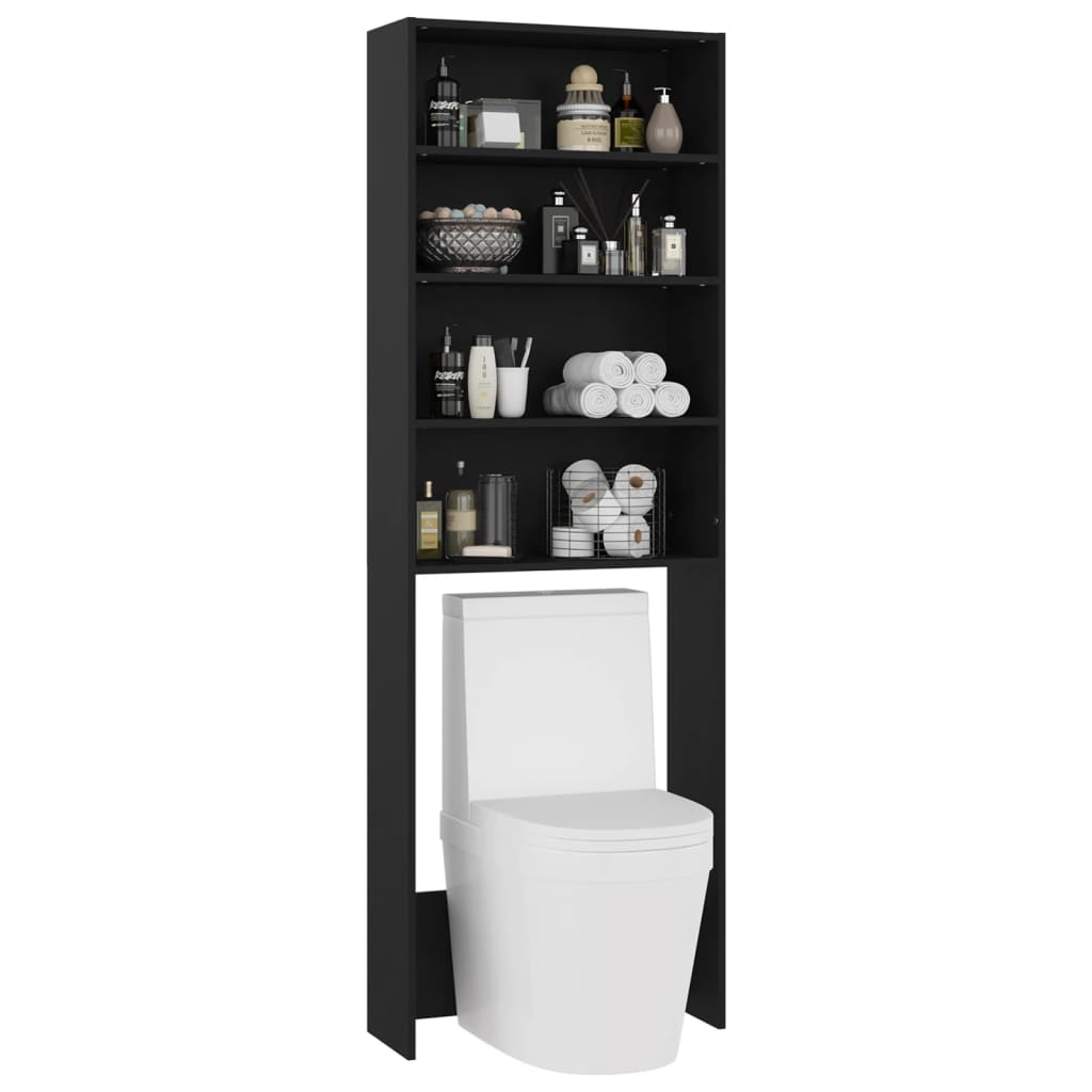 vidaXL Washing Machine Cabinet Black 64x24x190 cm