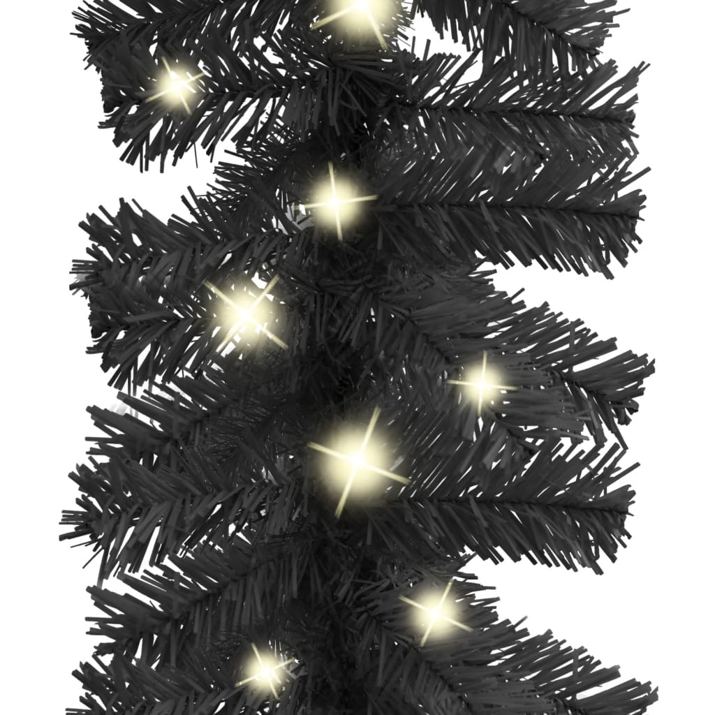 vidaXL Christmas Garland with LED Lights 5 m Black