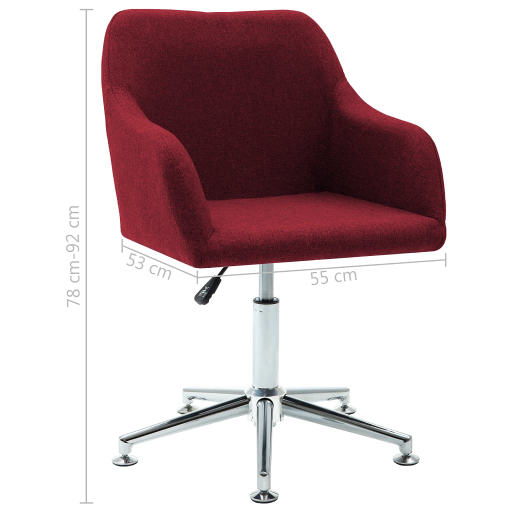 vidaXL 2x Swivel Dining Chairs Wine Red Fabric