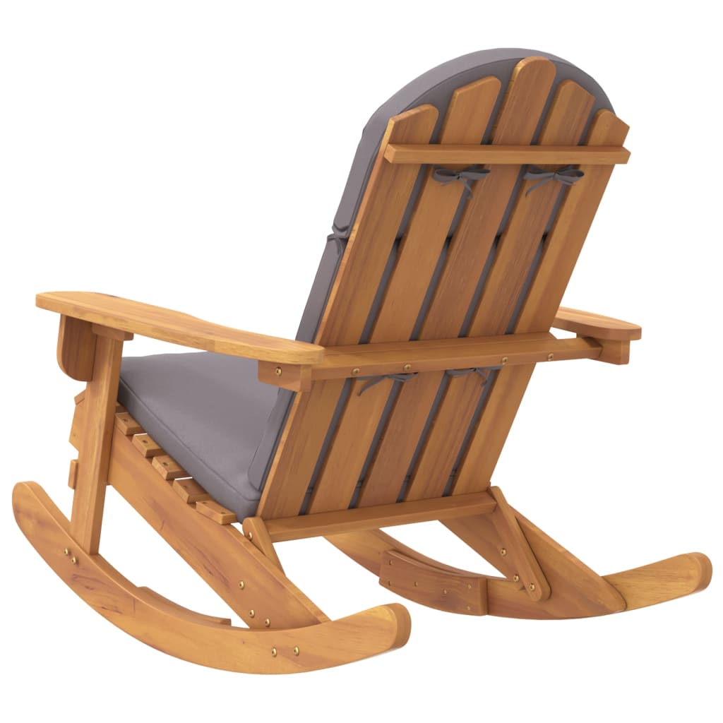 vidaXL Adirondack Rocking Chair with Cushions Solid Wood Acacia