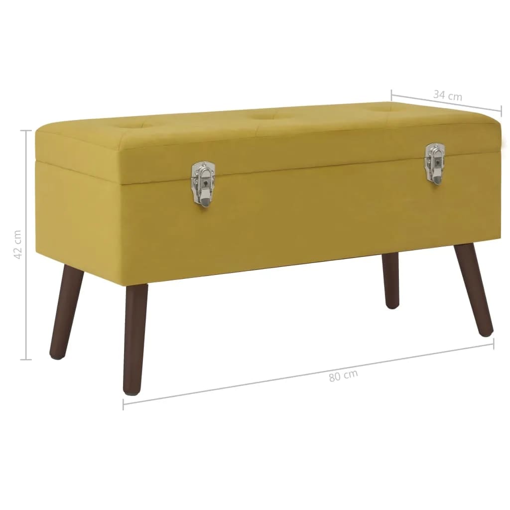 vidaXL Bench with Storage Compartment 80 cm Mustard Velvet