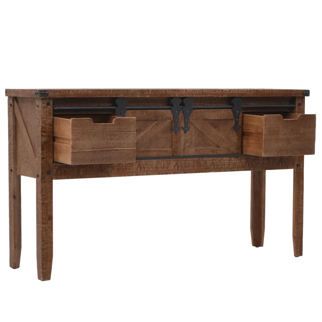 vidaXL Console Table Solid Fir Wood 131x35.5x75 cm Brown
