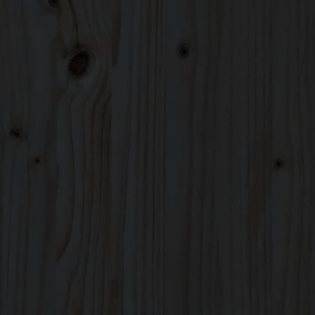 vidaXL Bedside Cabinet Black 60x34x51 cm Solid Wood Pine