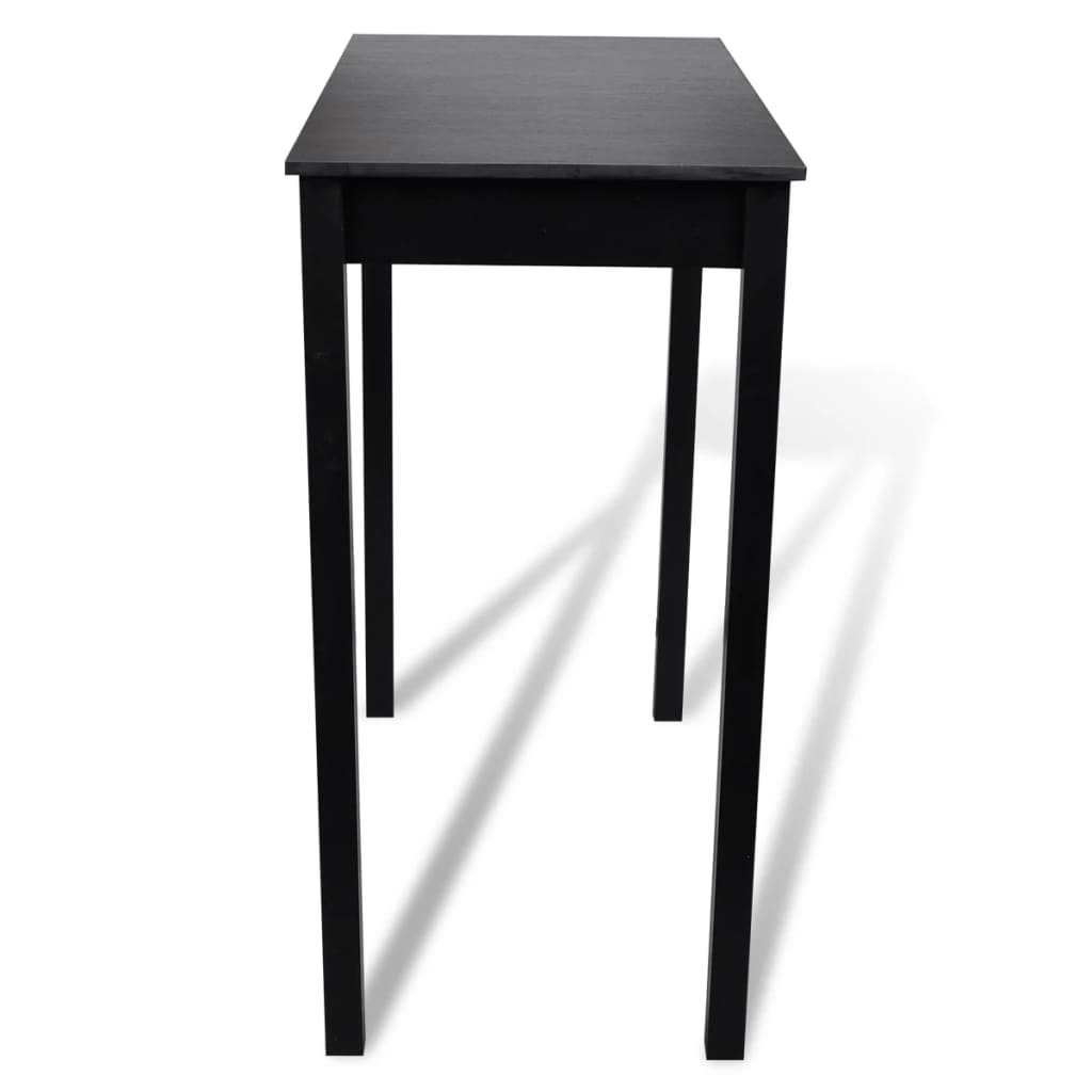 Bar Table with set of 2 Bar Chairs Black