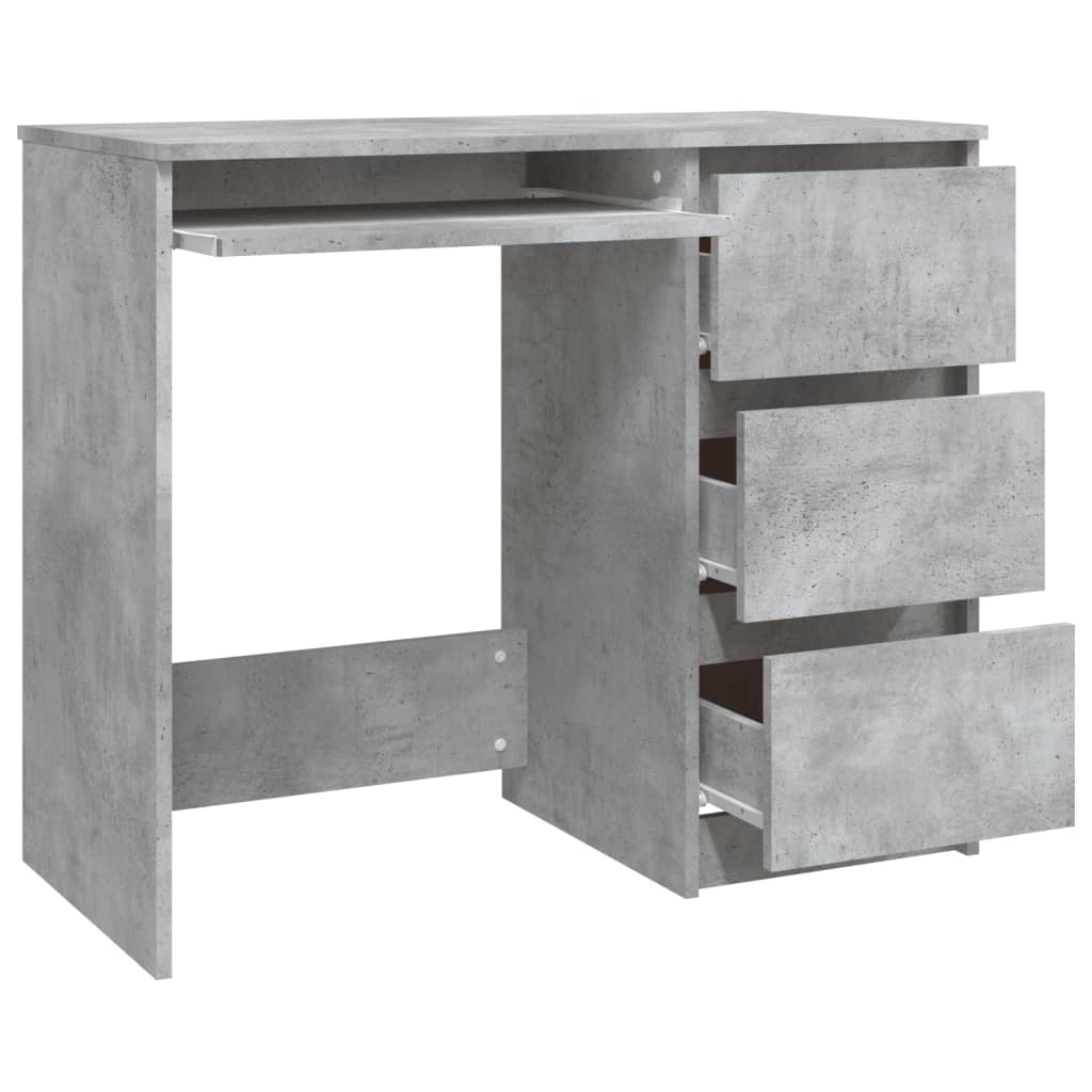 vidaXL Desk Concrete Grey 90x45x76 cm Chipboard