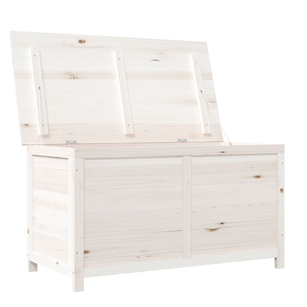 vidaXL Outdoor Cushion Box White 100x50x56 cm Solid Wood Fir