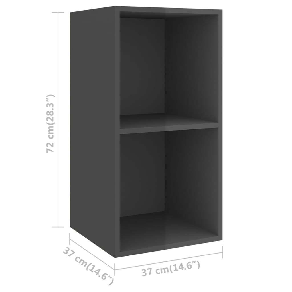 vidaXL 4 Piece TV Cabinet Set High Gloss Grey Chipboard