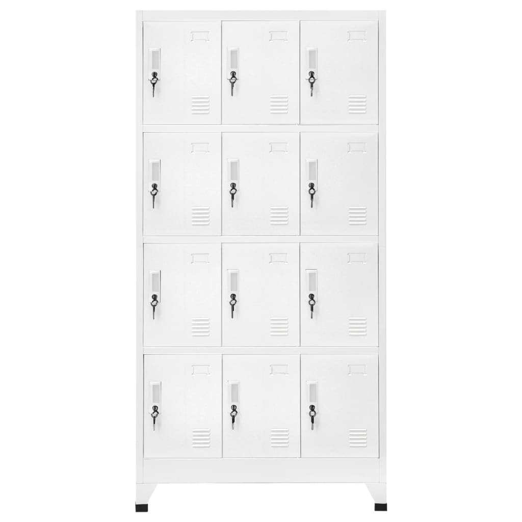 vidaXL Locker Cabinet with 12 Compartments 90x45x180 cm