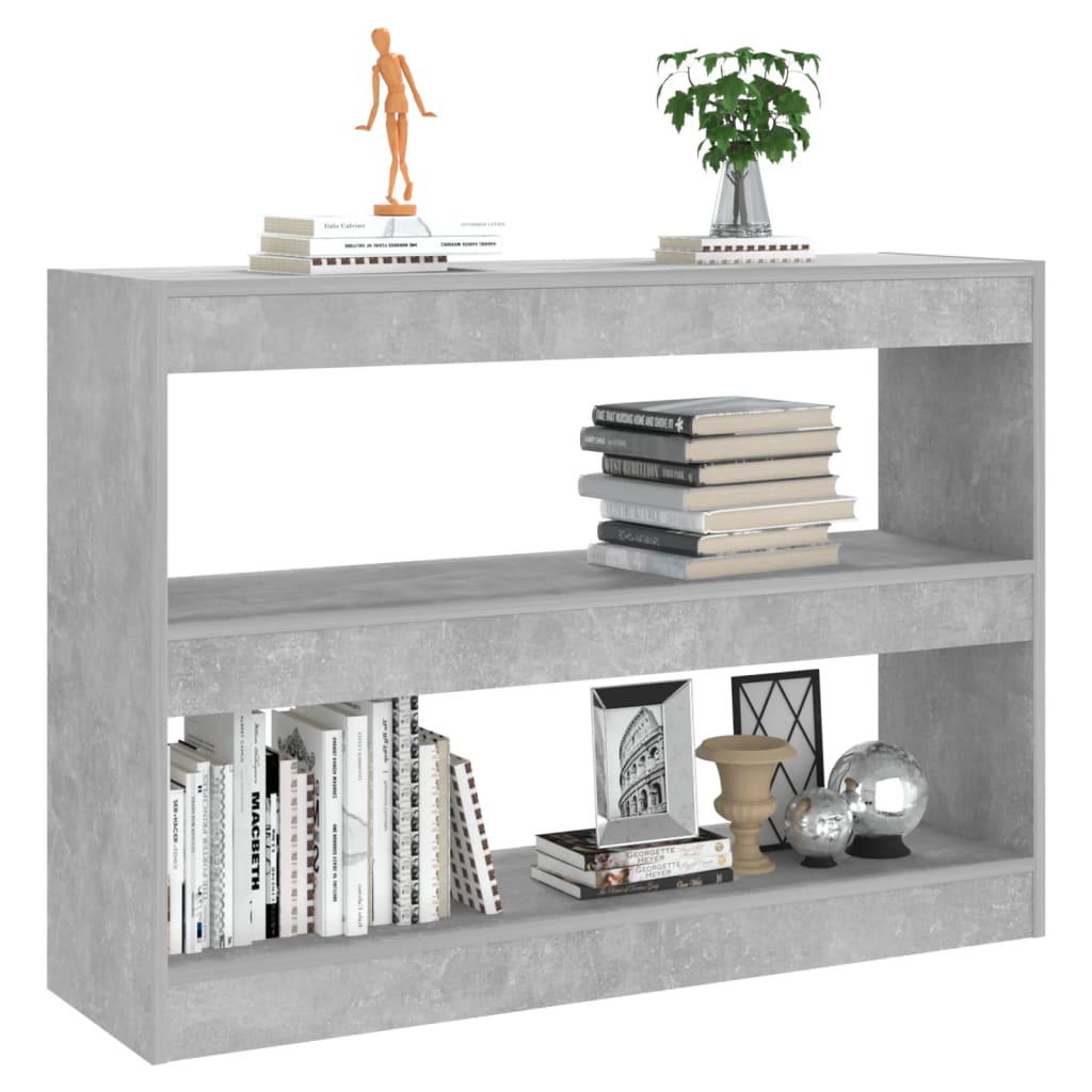 vidaXL Book Cabinet/Room Divider Concrete Grey 100x30x72 cm